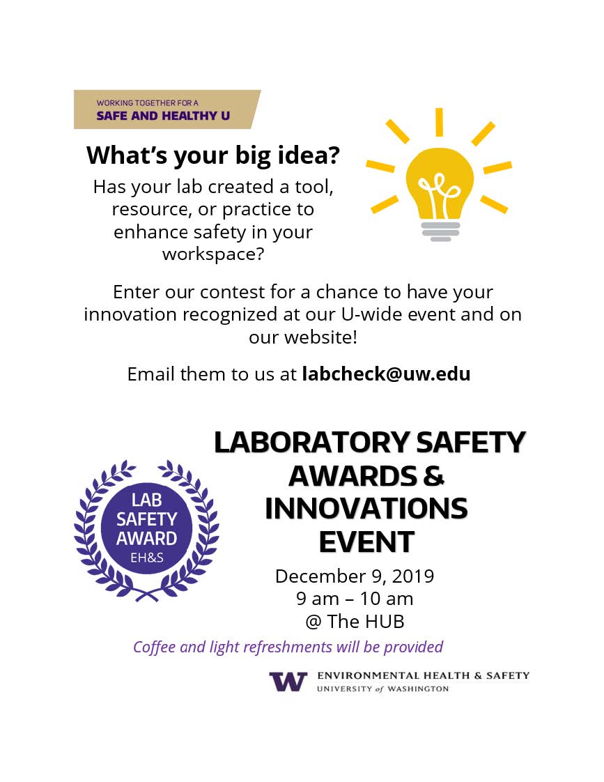 2019 Laboratory Safety Awards & Innovations Event Poster