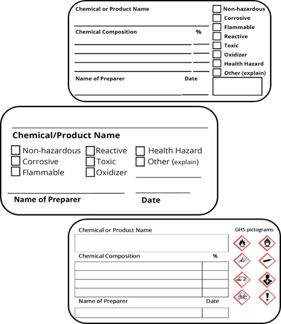 Chemical Container Labels  EHS Within Secondary Container Label Template