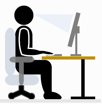 person sitting at computer workstation
