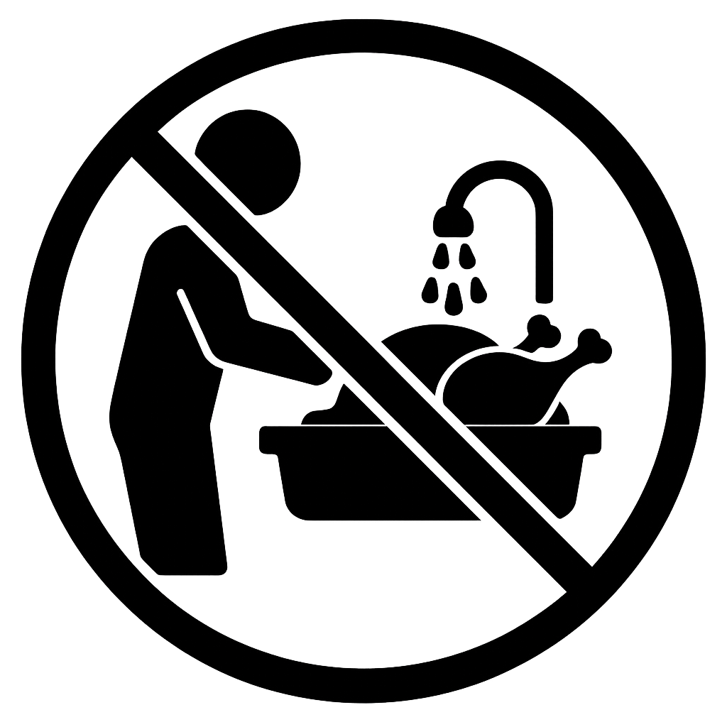 A Don't Wash your Turkey sign.