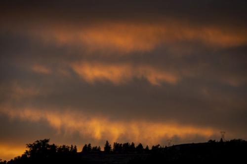 orange smoke in sky