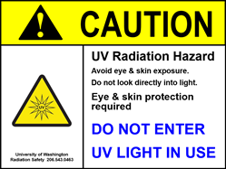 UV Hazard Do Not Enter sign